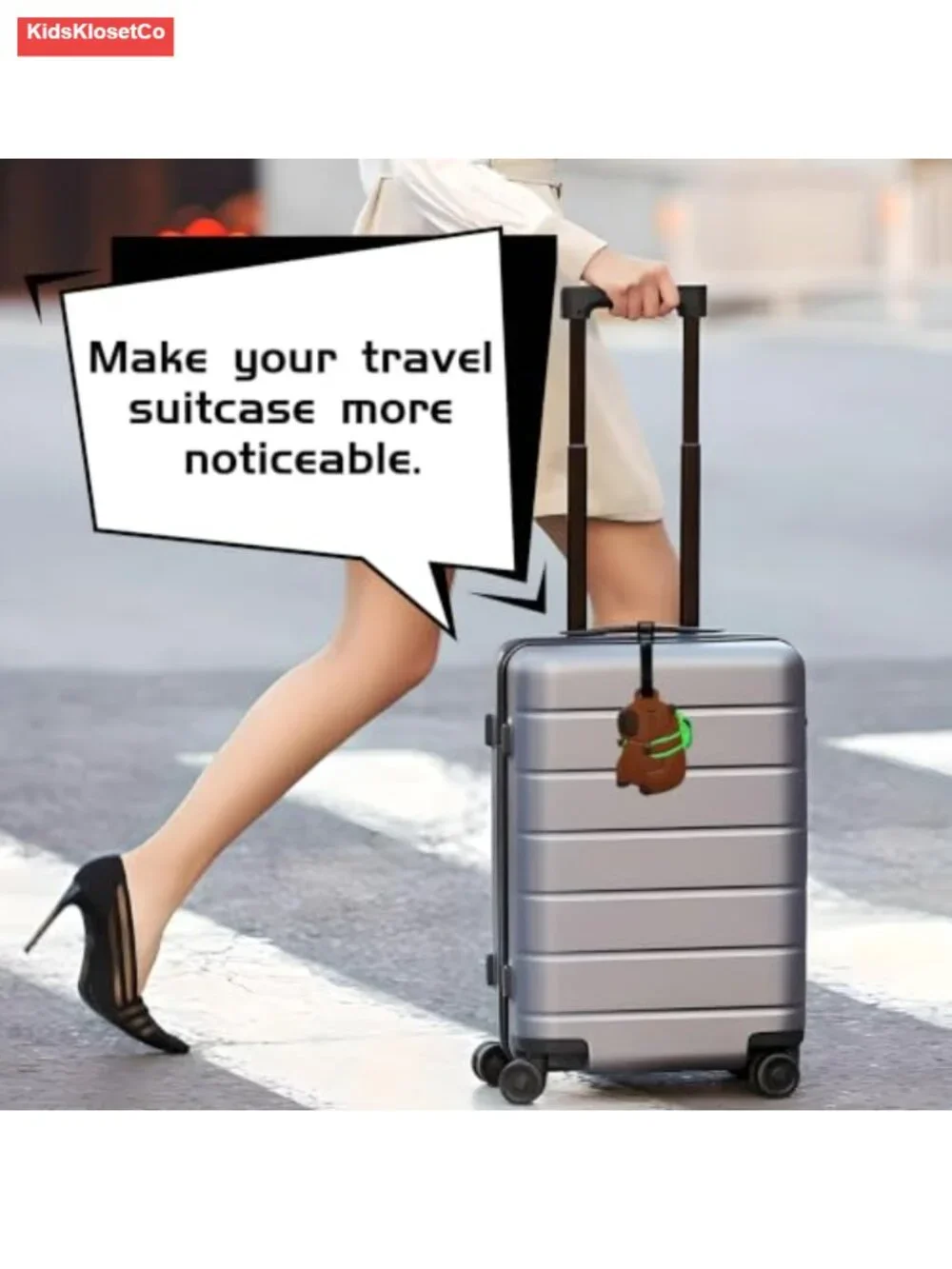 Cute Capybara Silicone Luggage Tag with Writable Contact Panel